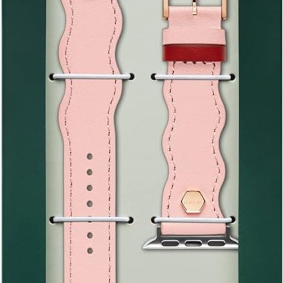 Ted Baker Pink Wavy Leather Strap Fuchsia Keeper Apple Watch® band 38mm/40mm - Picture 2 of 3